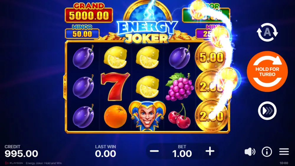 Hold and Win bonus mid-feature with locked BONUS coins and re-spin counter showing 2