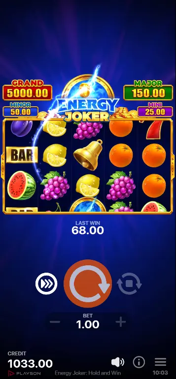 Energy Joker slot multiplier feature – BONUS coin with x5 multiplier overlay